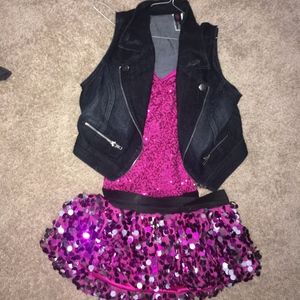 Child Jazz costume pink and sparkly